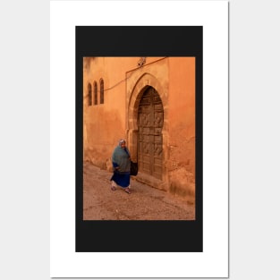 Woman walking in Rabat, Morocco Posters and Art